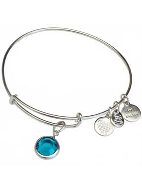 Alex and Ani Birthstone Silver Expandable Bangle Bracelet